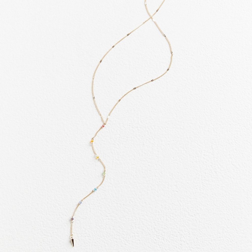 ISO Delicate Rainbow Lariat Necklace